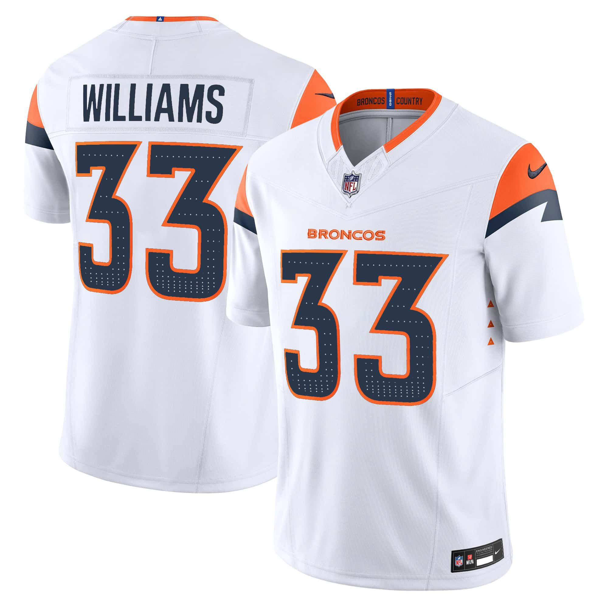Men Denver Broncos #33 Williams White 2024 Nike Vapor Limited NFL Jersey->indianapolis colts->NFL Jersey